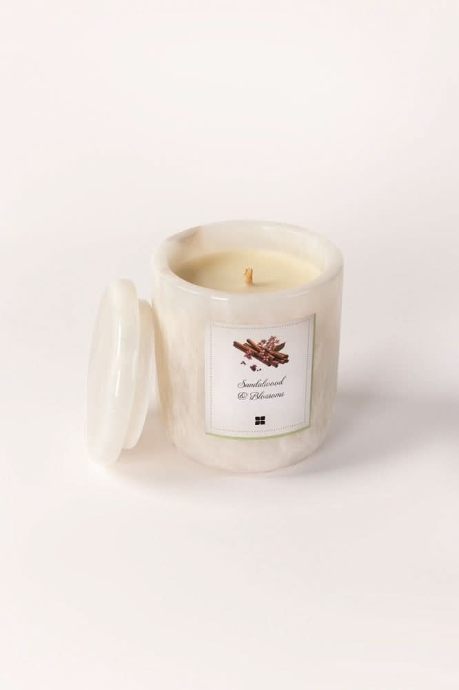 Sandalwood And Blossom Scented Candle