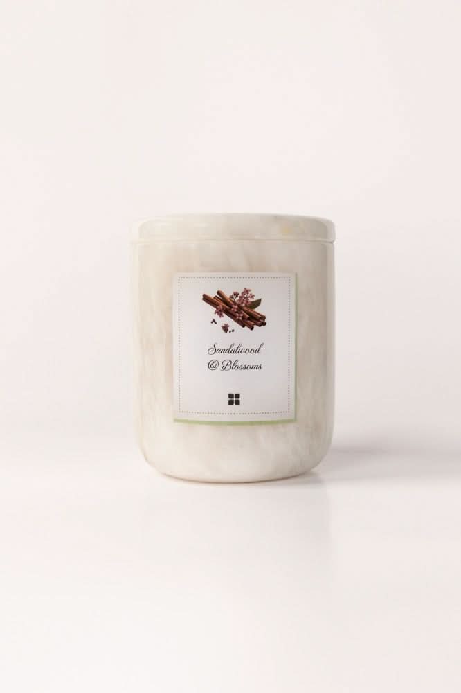 Sandalwood And Blossom Scented Candle