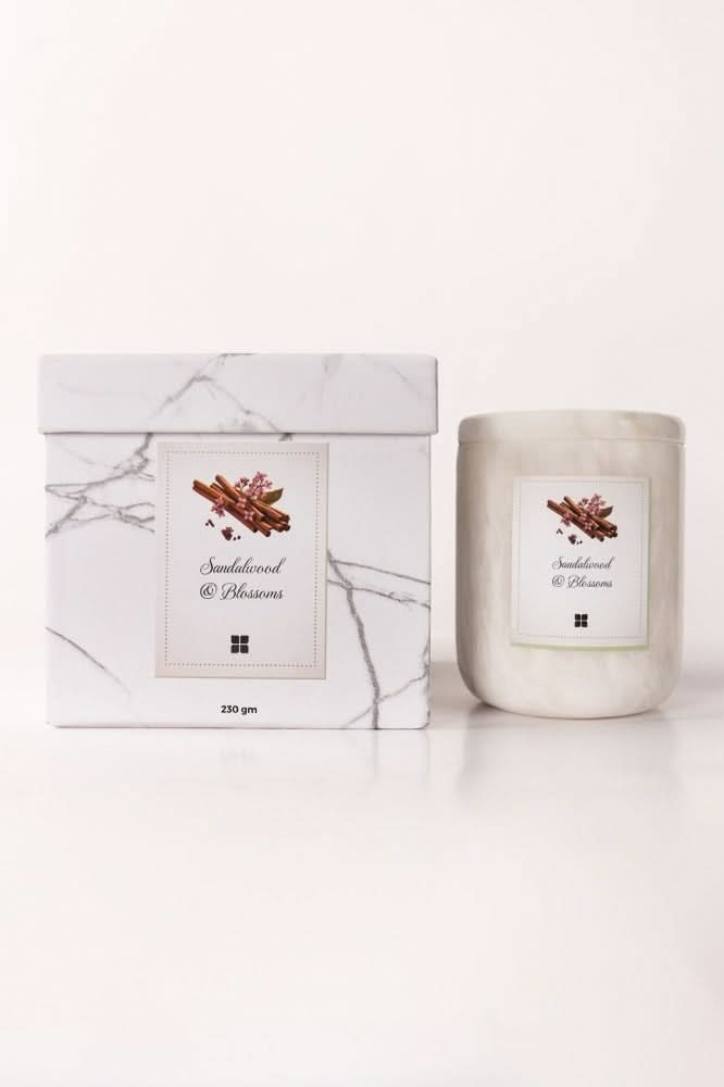 Sandalwood And Blossom Scented Candle