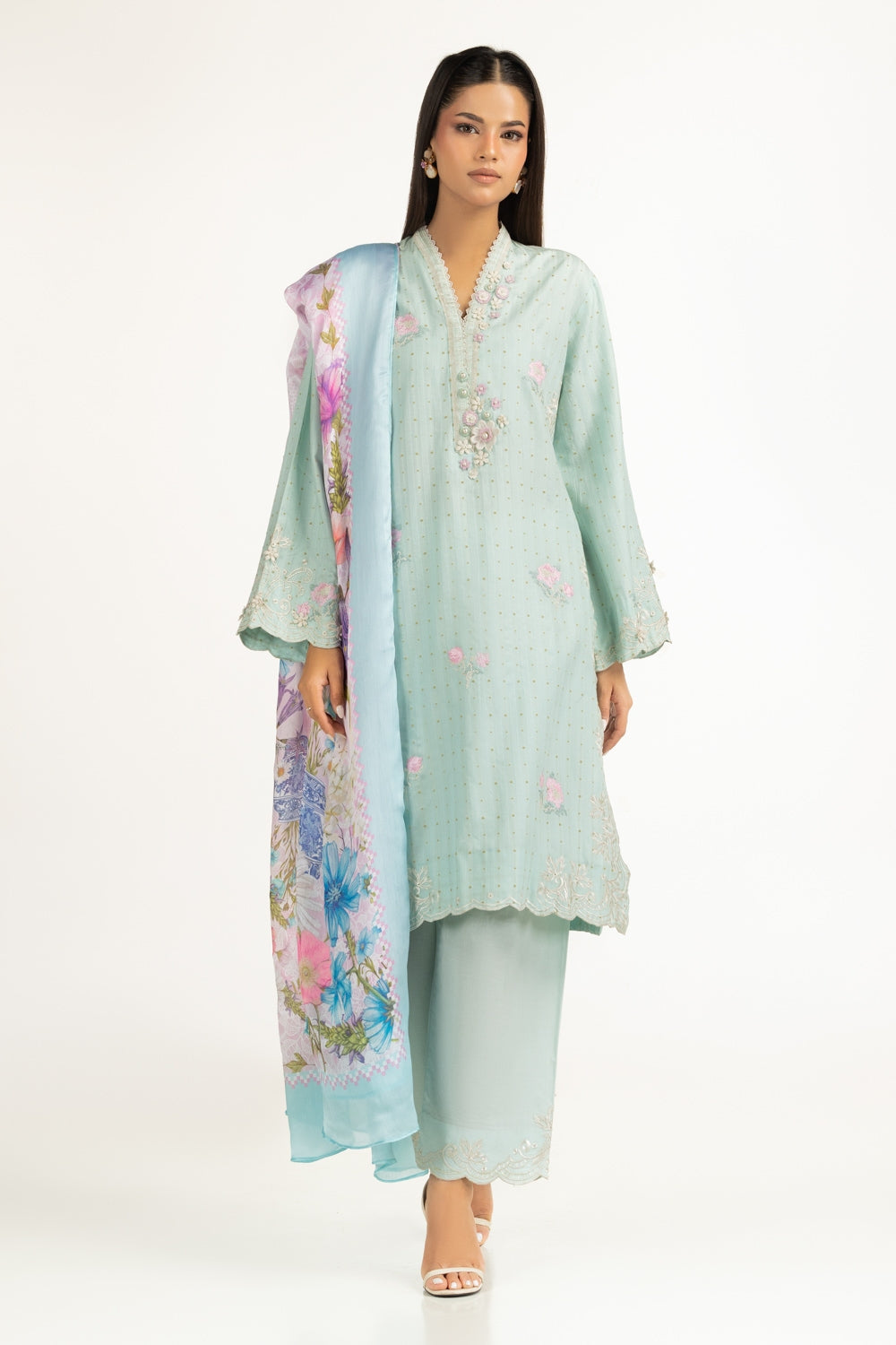 Satin Crinckle Printed Dupatta IPD-44444