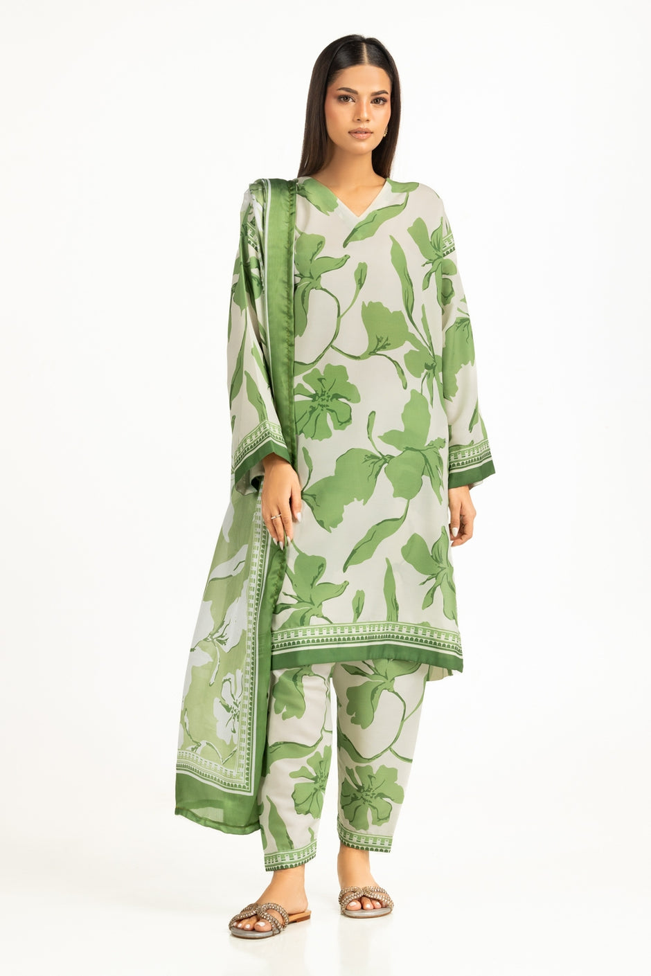 Satin Crinckle Printed Dupatta