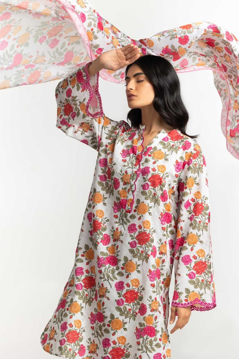 Satin Crincle Printed Dupatta IPD-44573