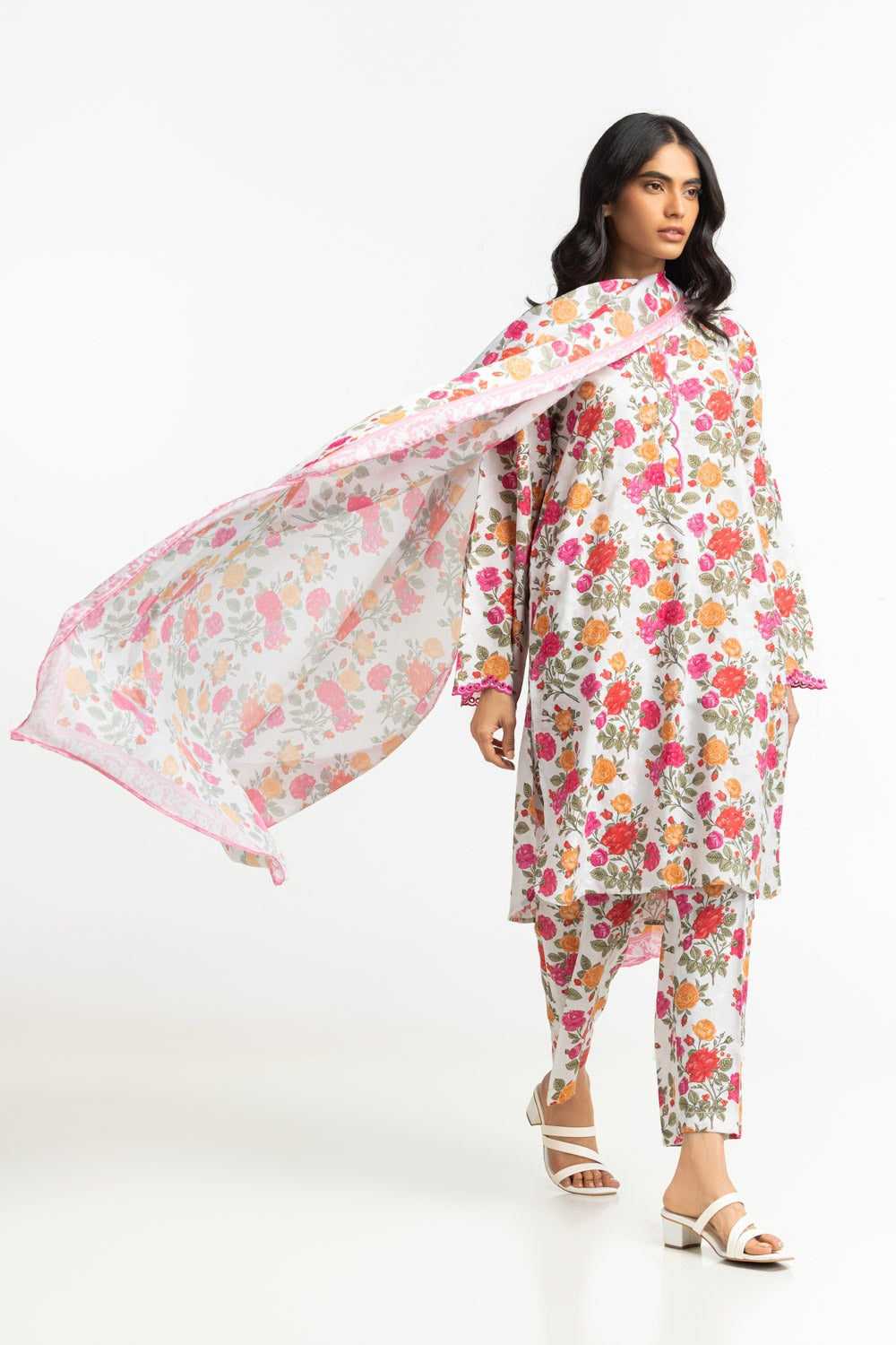 Satin Crincle Printed Dupatta IPD-44573