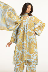 Satin Crinkle Printed Dupatta IPD-44672