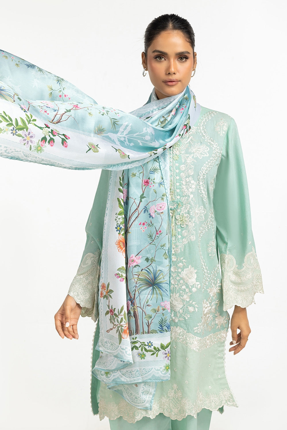 Satin Crinkle Printed Dupatta IPD-44701