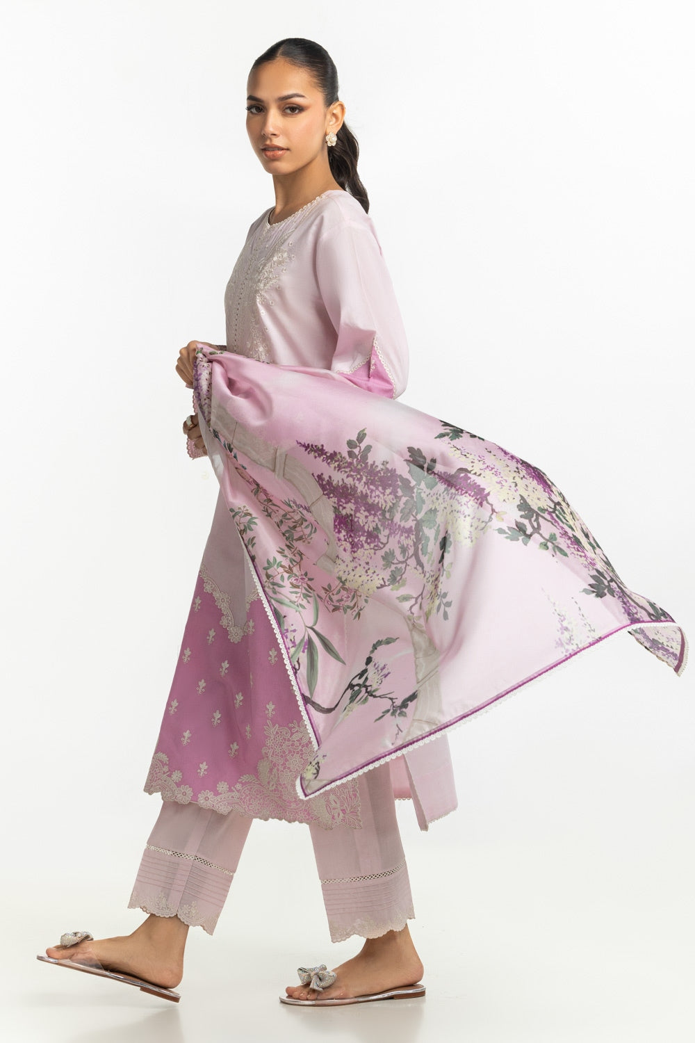 Satin Crinkle Printed Dupatta IPD-44702