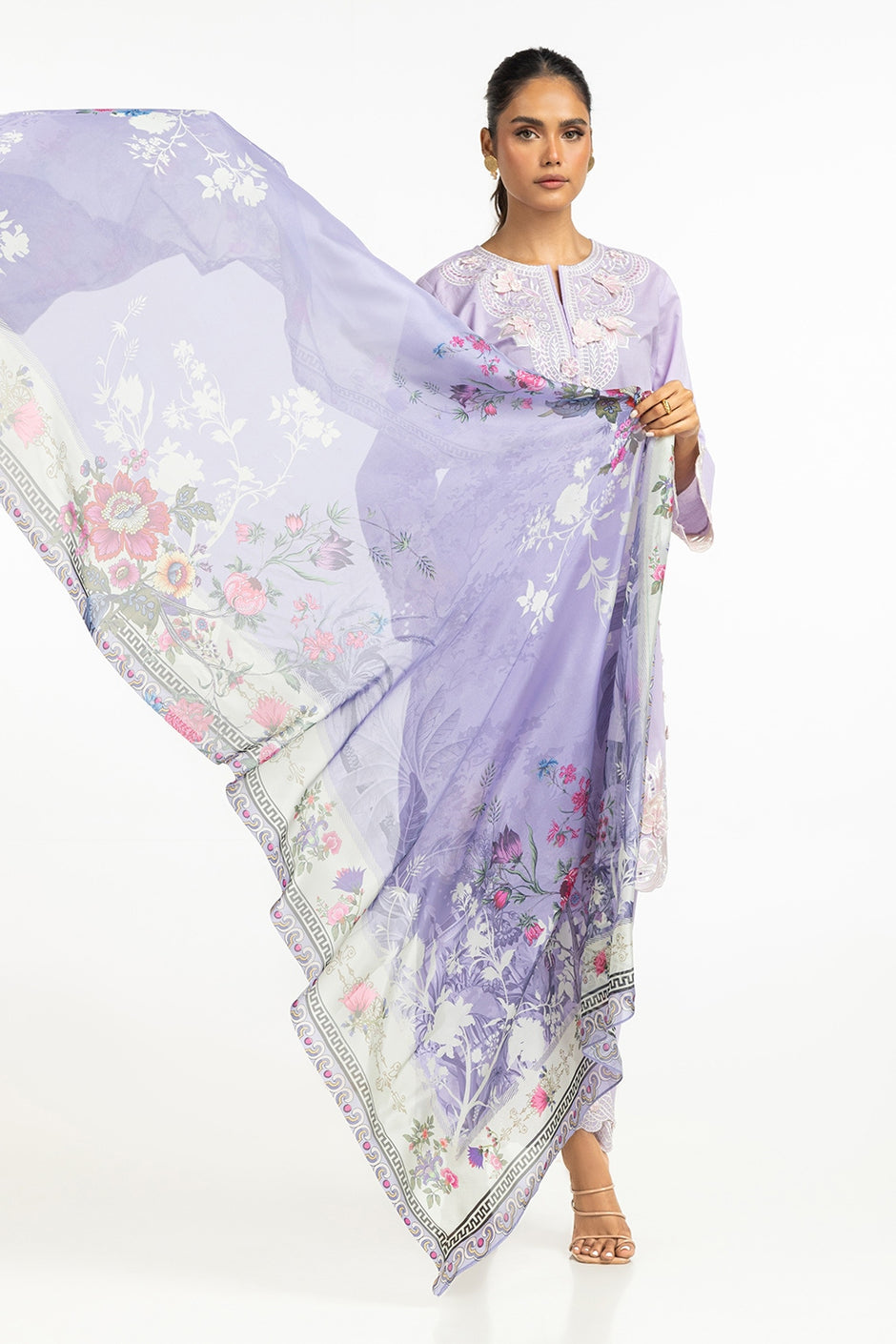 Satin Crinkle Printed Dupatta