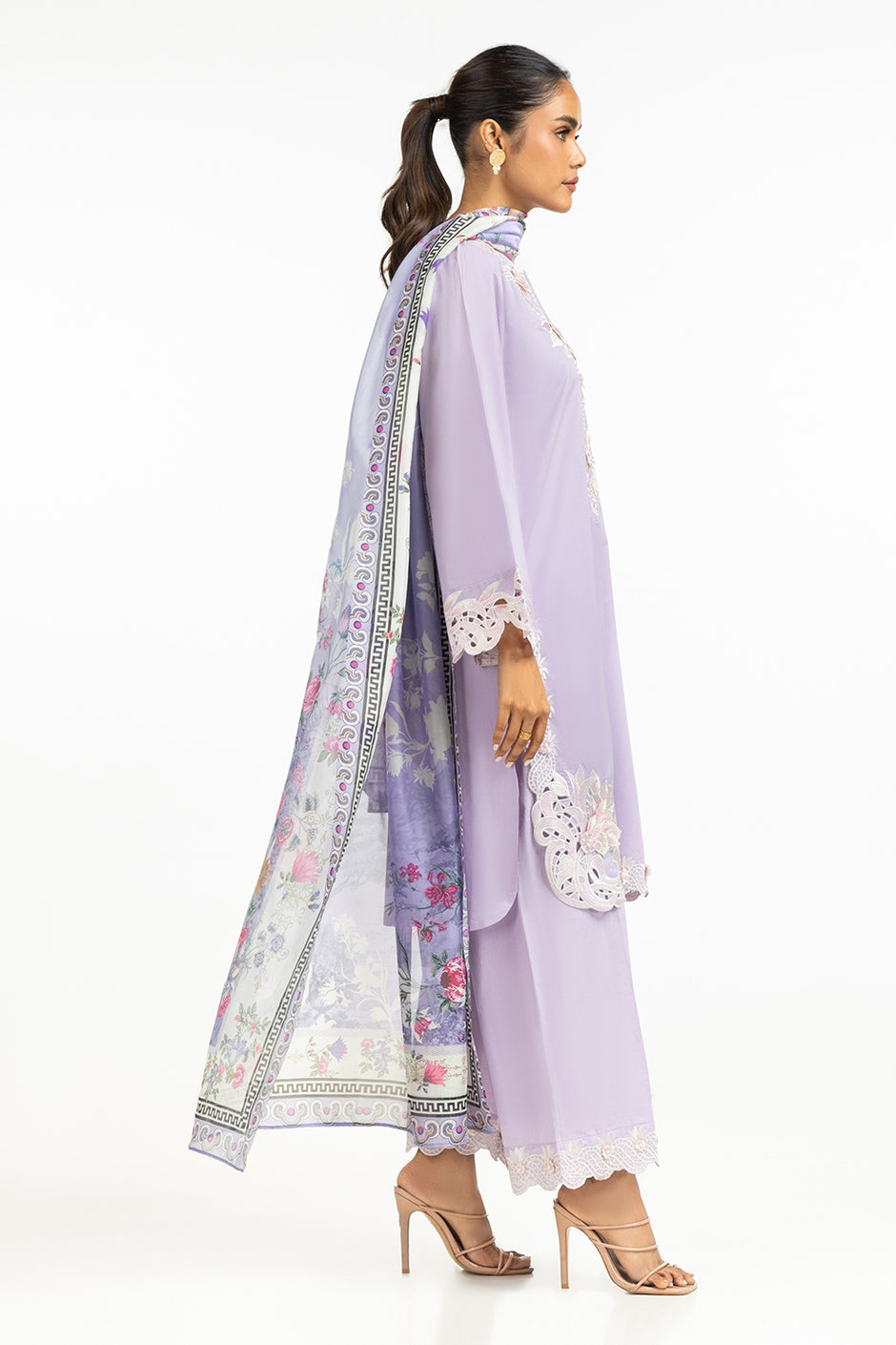 Satin Crinkle Printed Dupatta