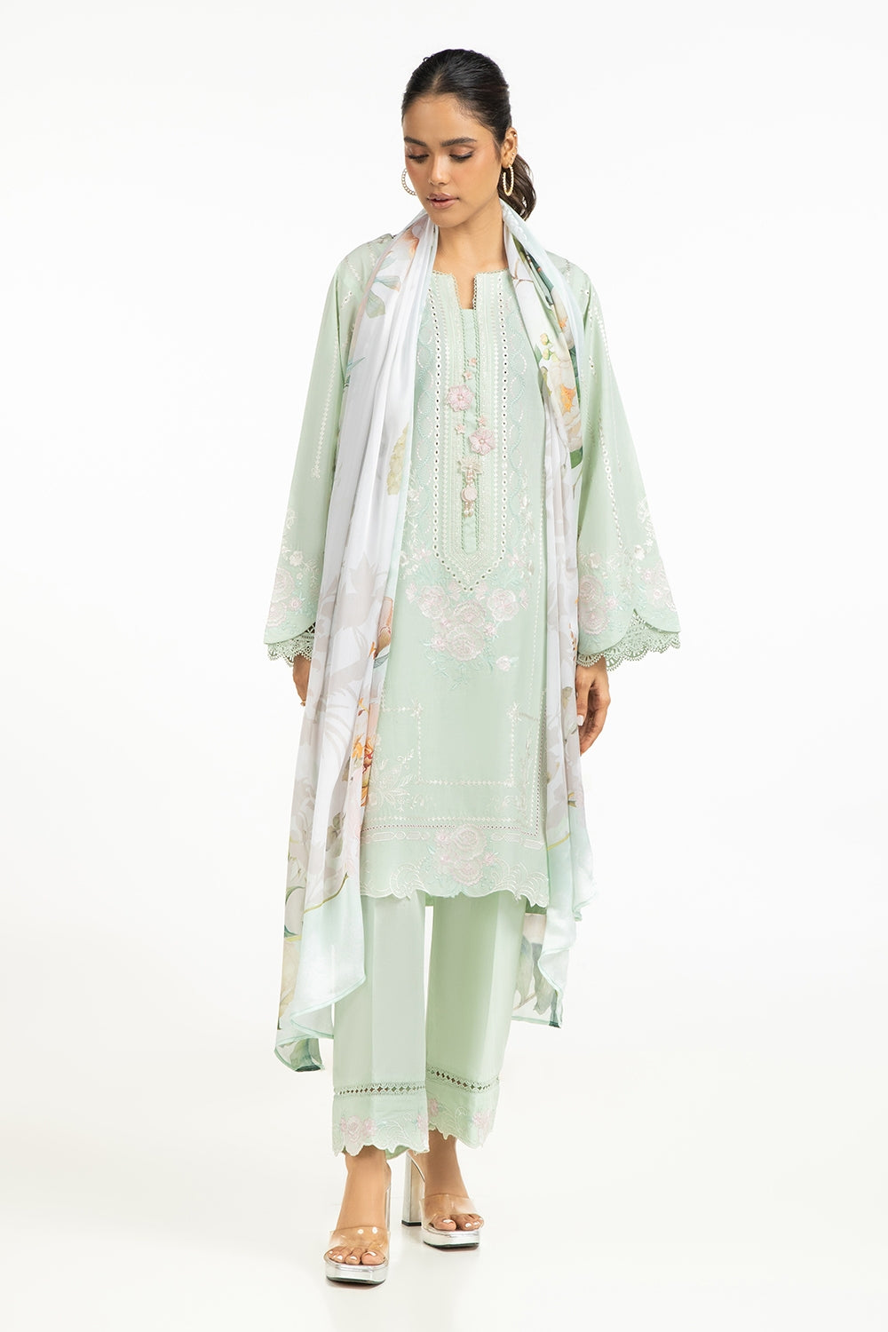 Satin Crinkle Printed Dupatta IPD-44705
