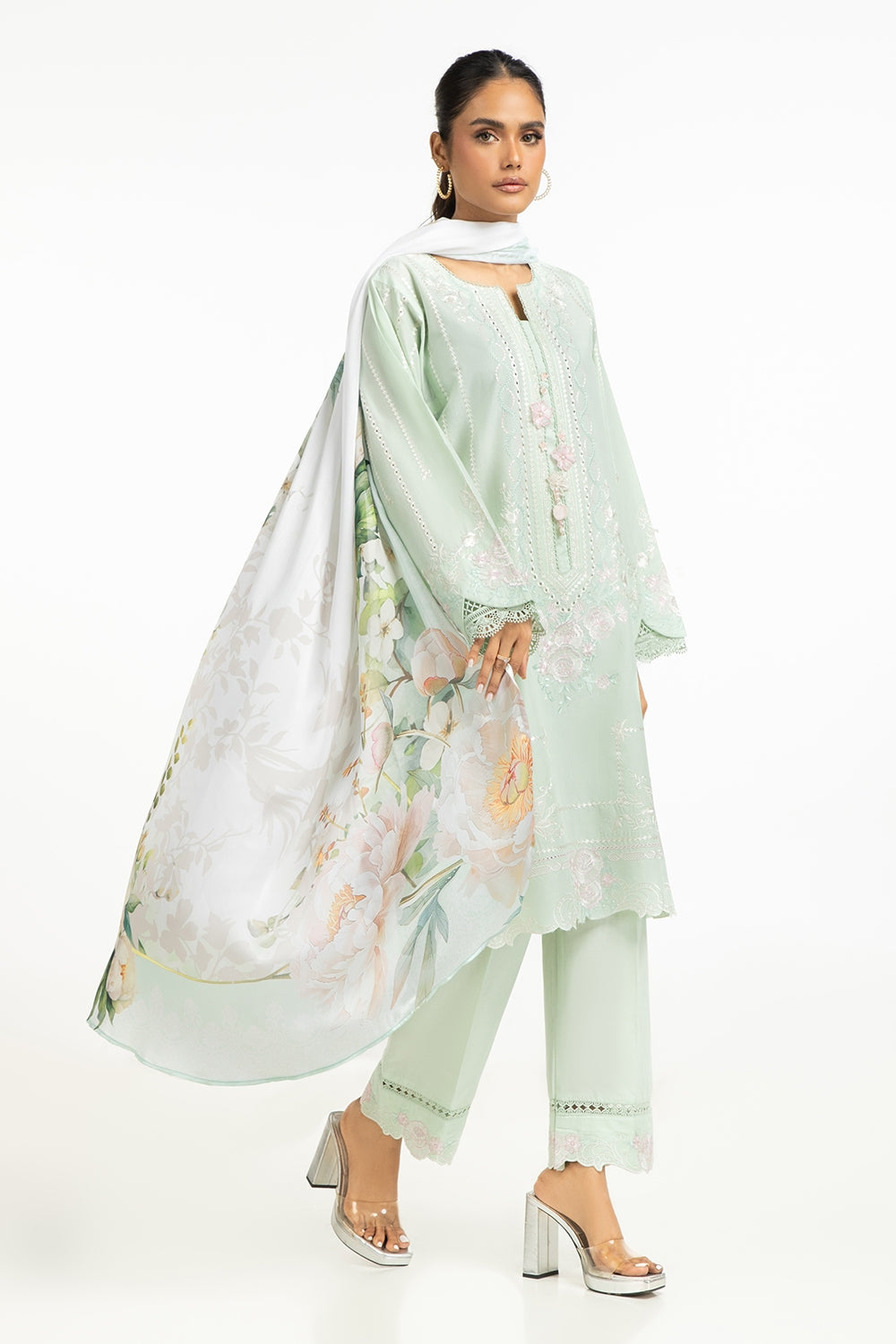 Satin Crinkle Printed Dupatta IPD-44705