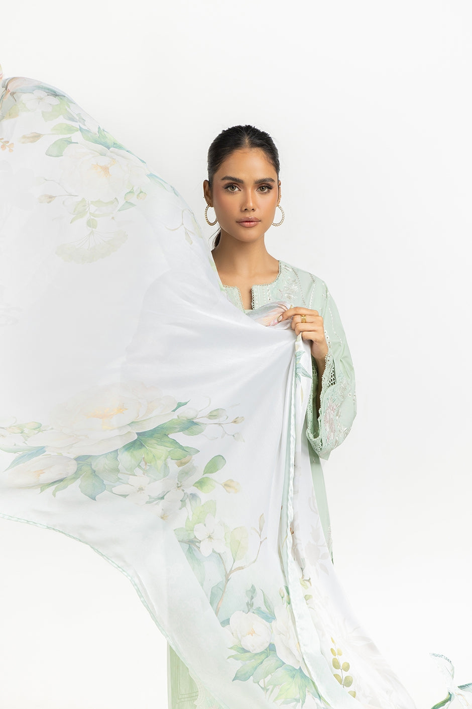 Satin Crinkle Printed Dupatta