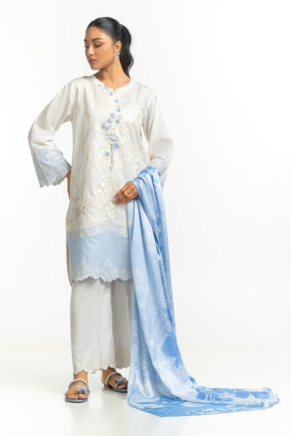 Satin Crinkle Printed Dupatta IPD-44706