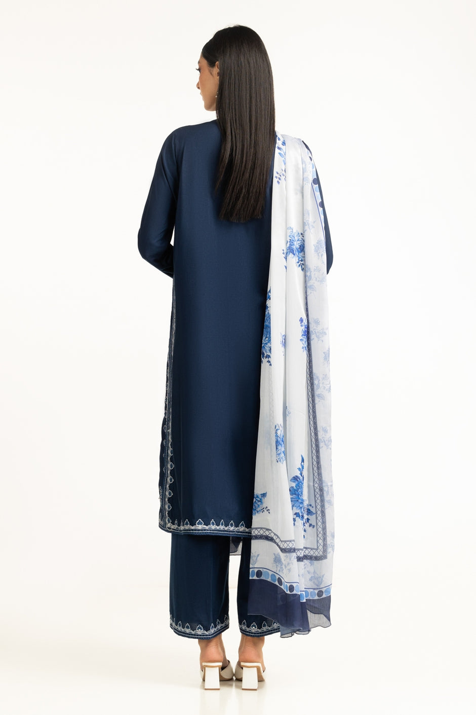 Satin Crinkle Printed Dupatta