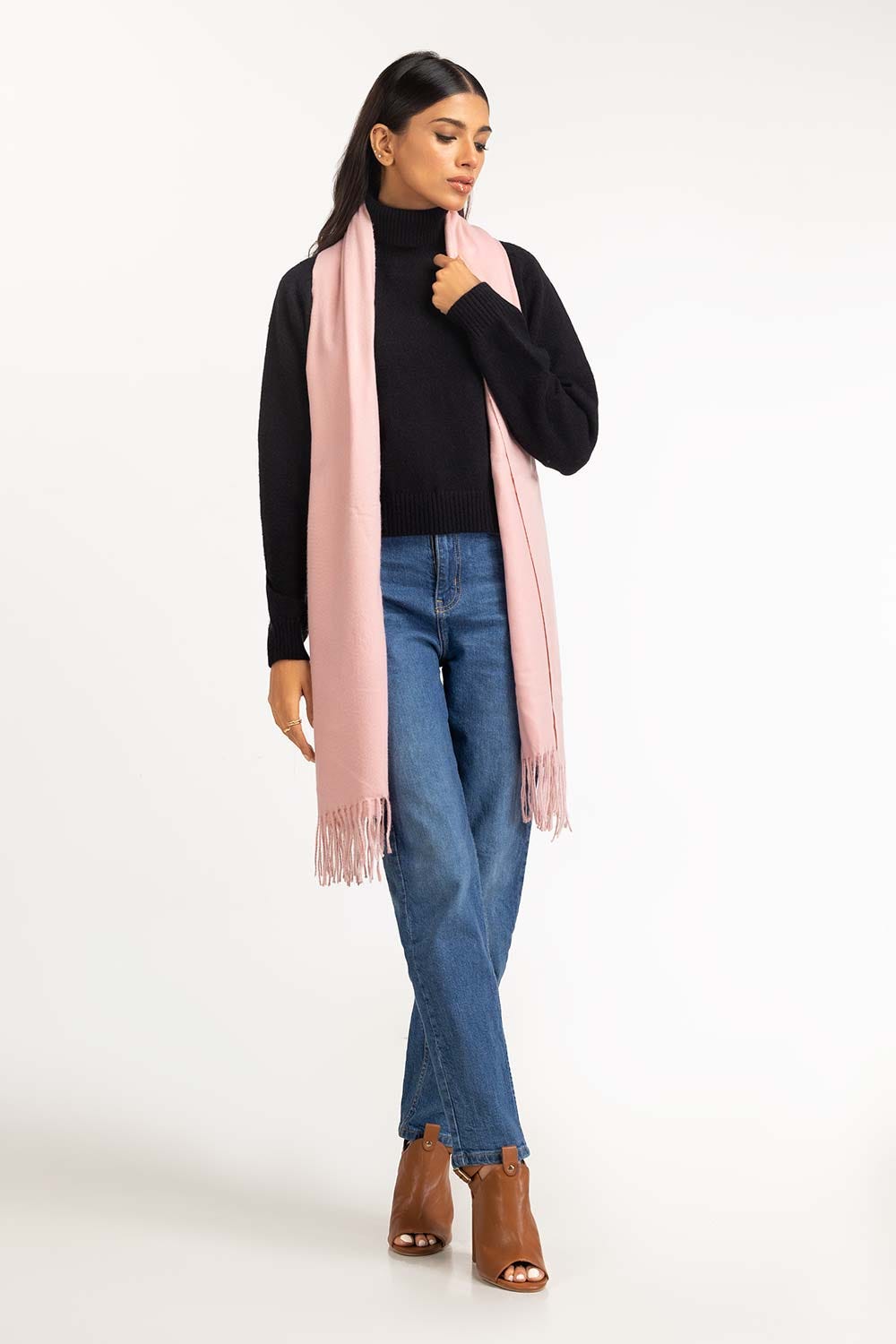 Light Pink Polyester Scarf SCF-23-12
