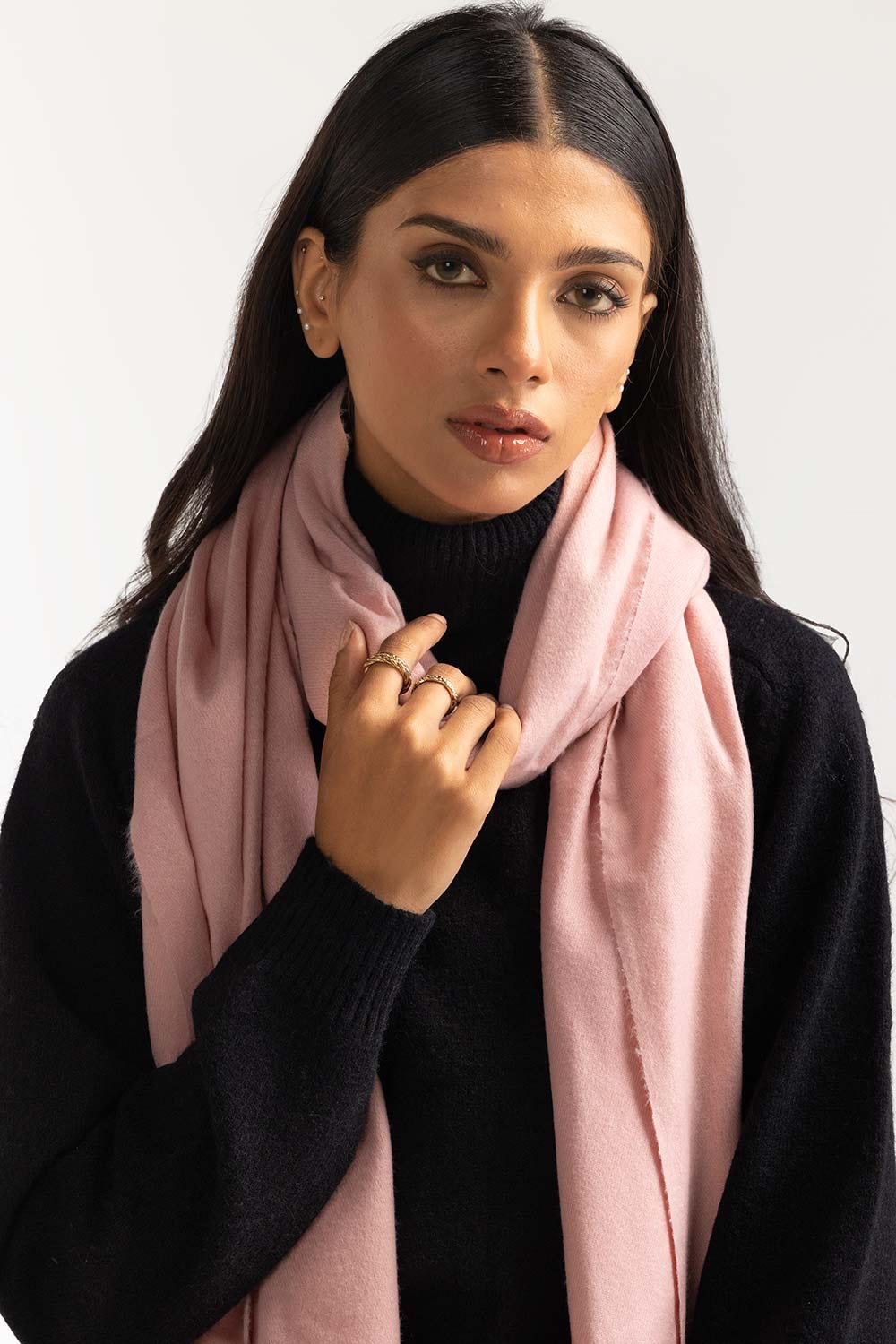 Light Pink Polyester Scarf SCF-23-12