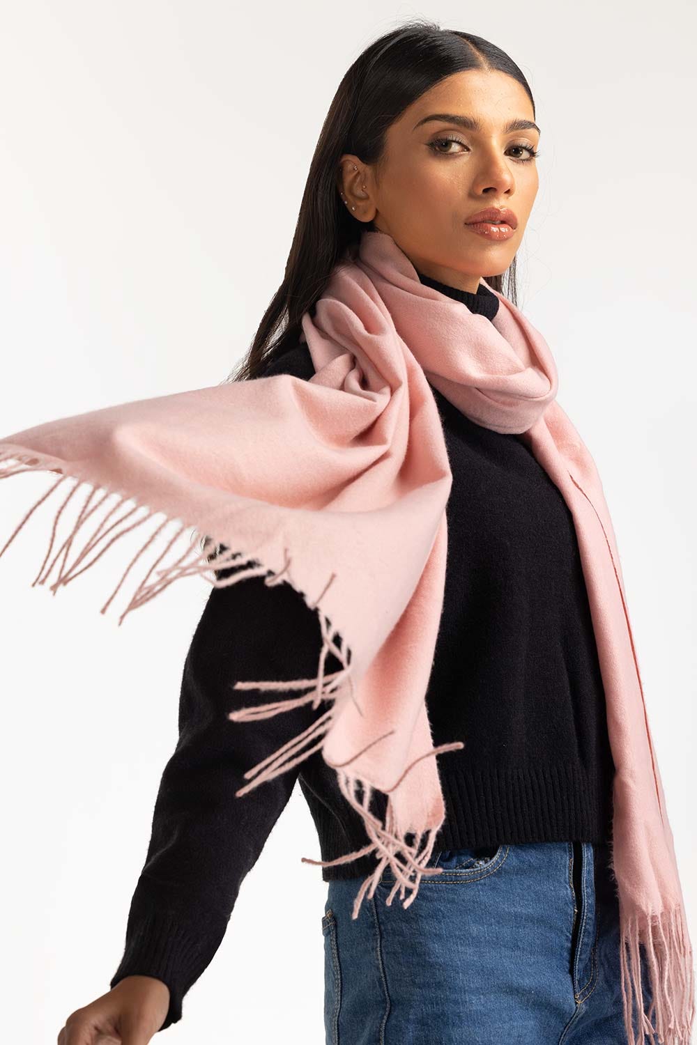 Light Pink Polyester Scarf SCF-23-12