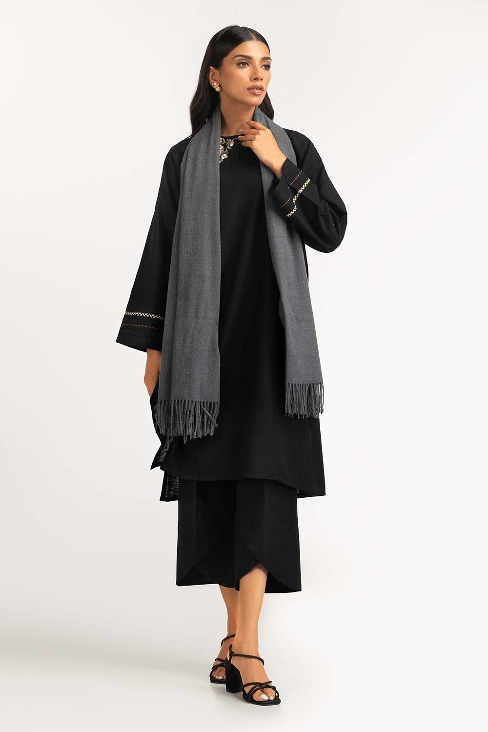 Charcoal Polyester Scarf SCF-23-14