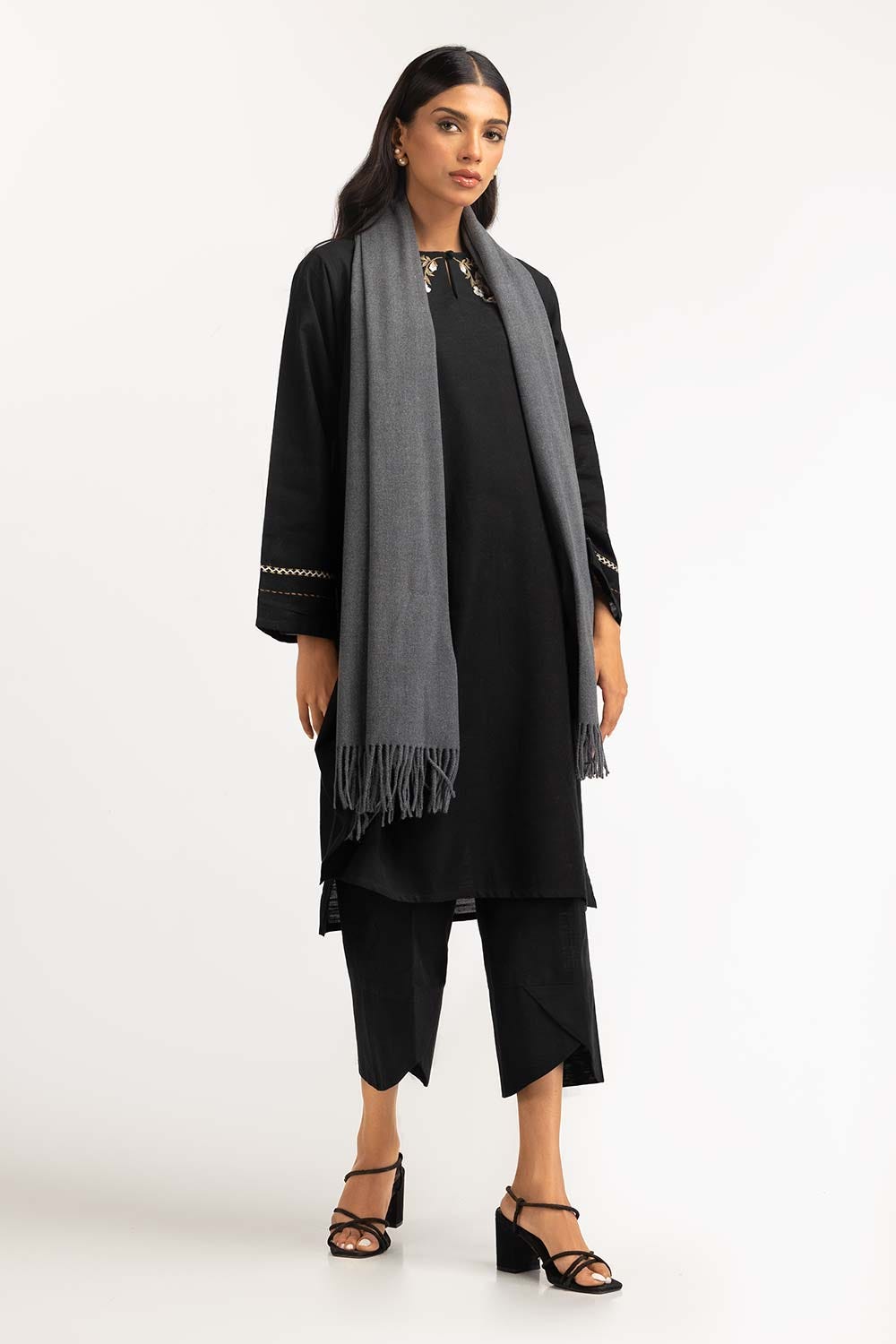 Charcoal Polyester Scarf SCF-23-14