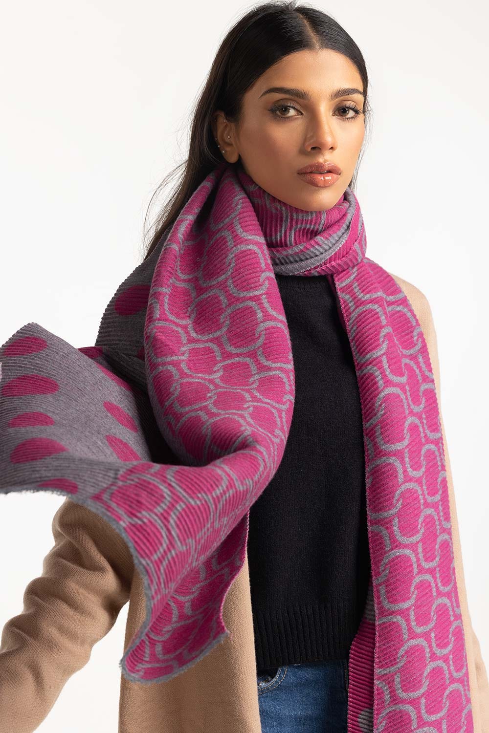 Multicolored Poly Viscose Scarf SCF-23-38