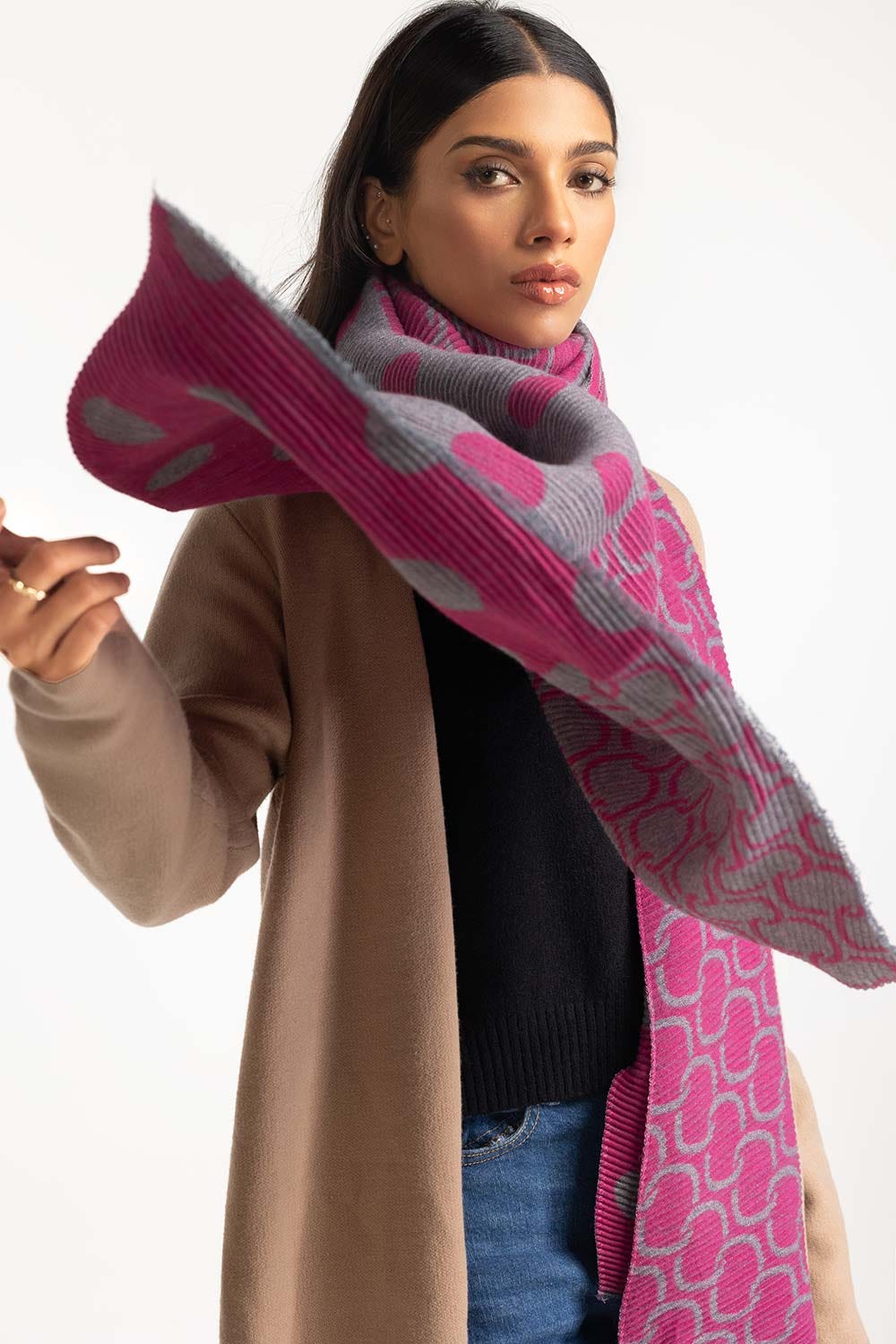 Multicolored Poly Viscose Scarf SCF-23-38