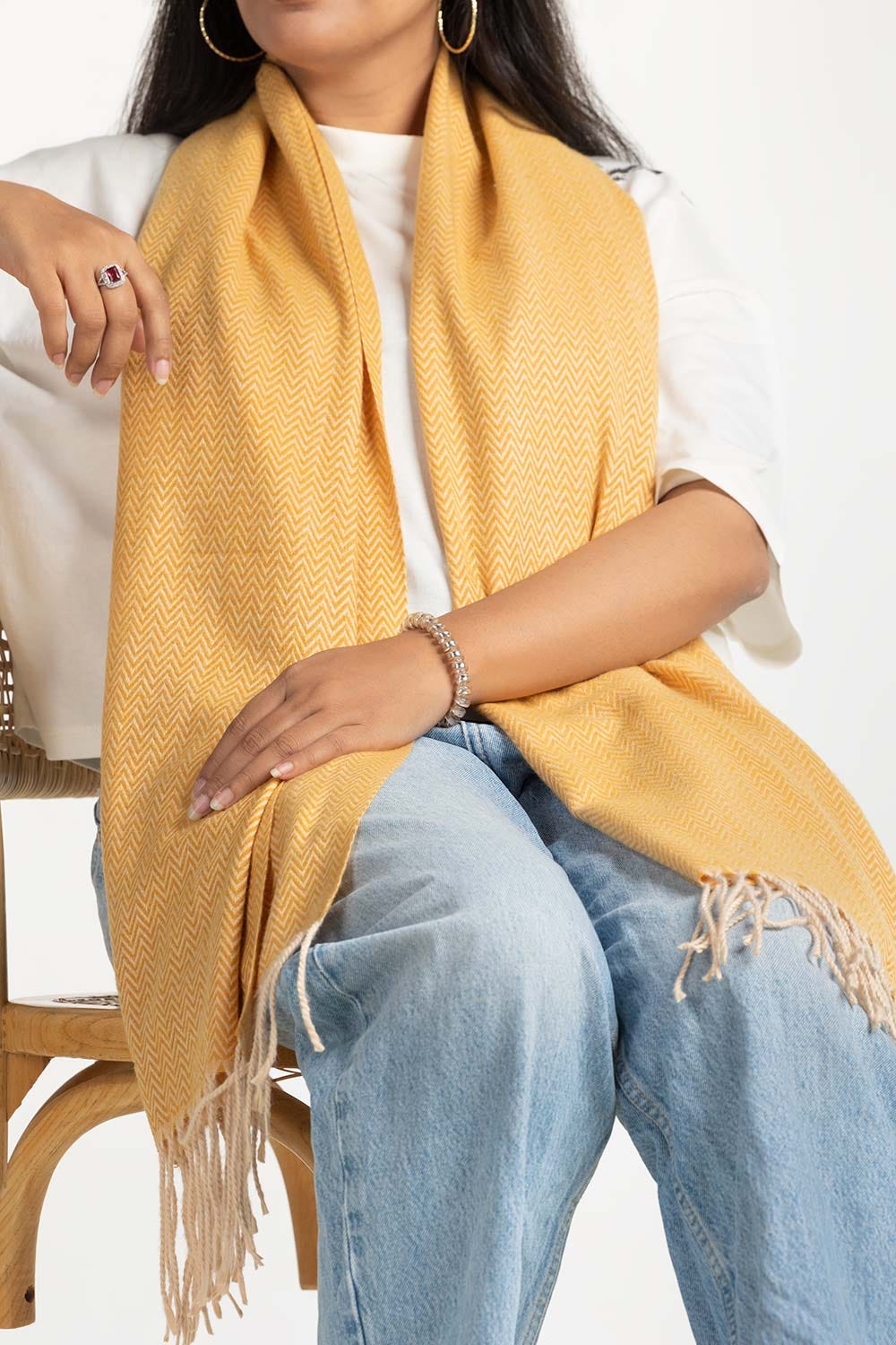 Yellow Blended Chivron Scarf SCF-24-002