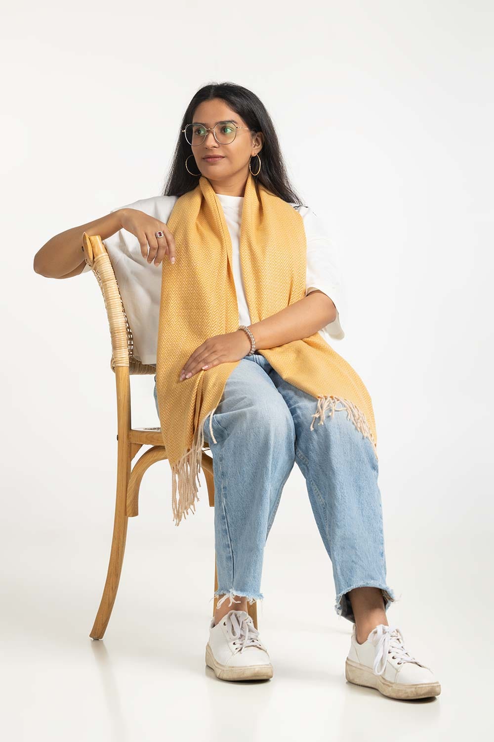 Yellow Blended Chivron Scarf SCF-24-002