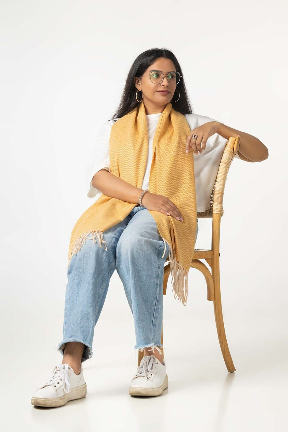Yellow Blended Chivron Scarf