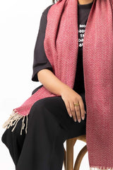 Red Blended Chivron Scarf SCF-24-049