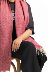 Red Blended Chivron Scarf SCF-24-049