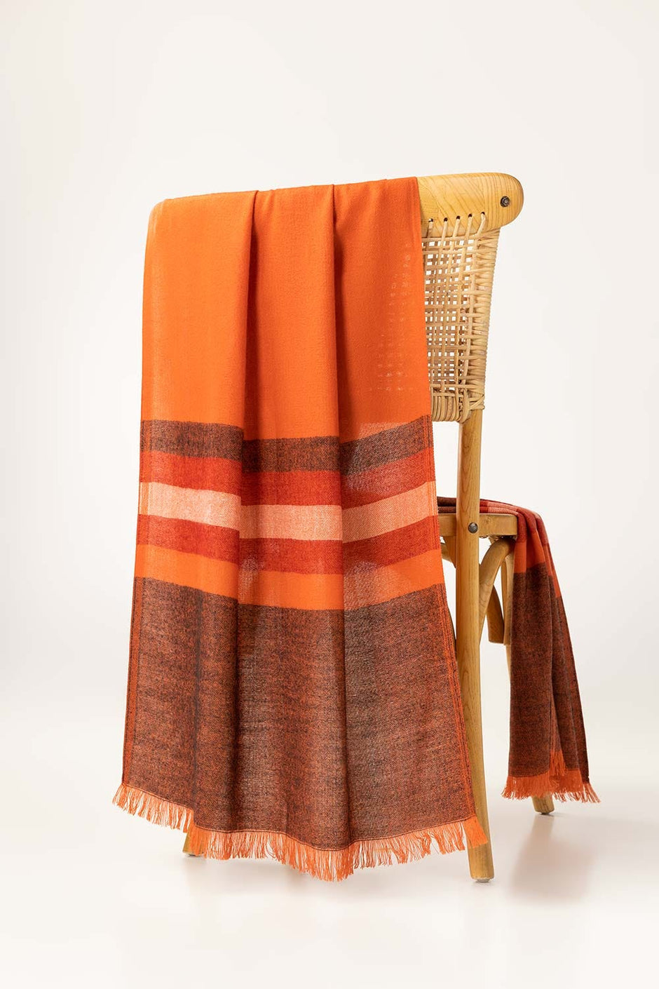 Red Blended Moonlight Border Scarves