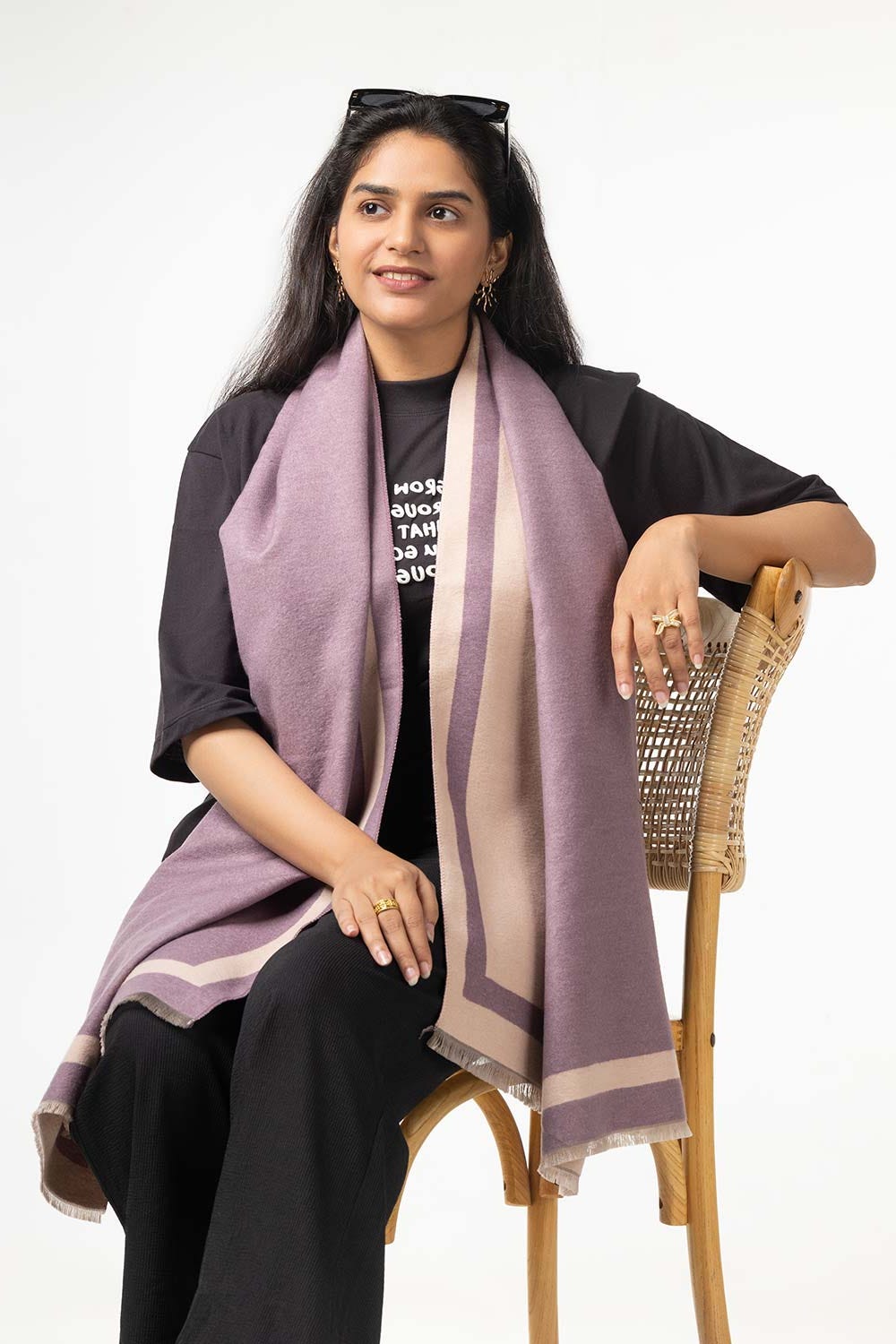 Purple Double Side Two Colors Blended Scarf SCF-24-071