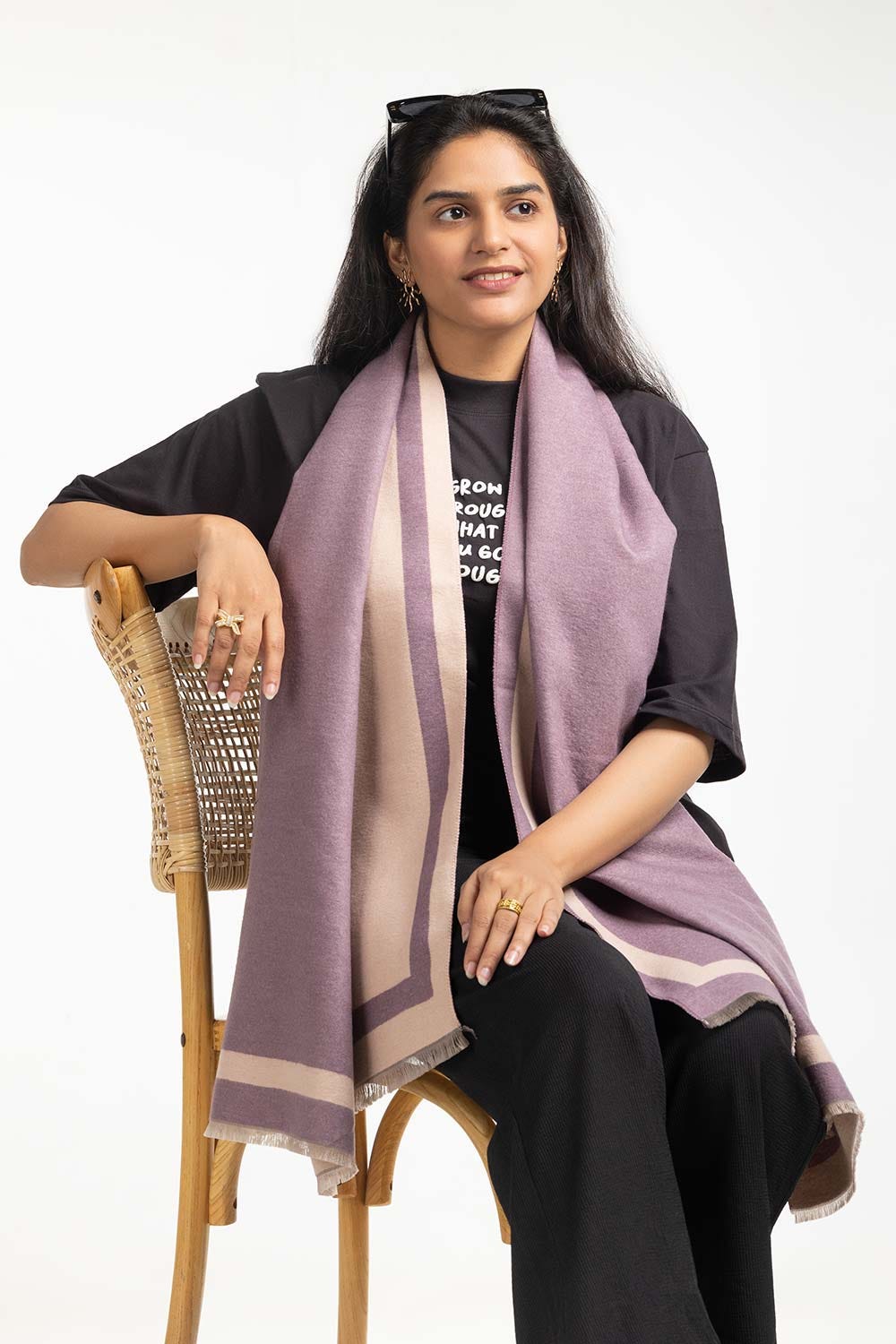 Purple Double Side Two Colors Blended Scarf SCF-24-071