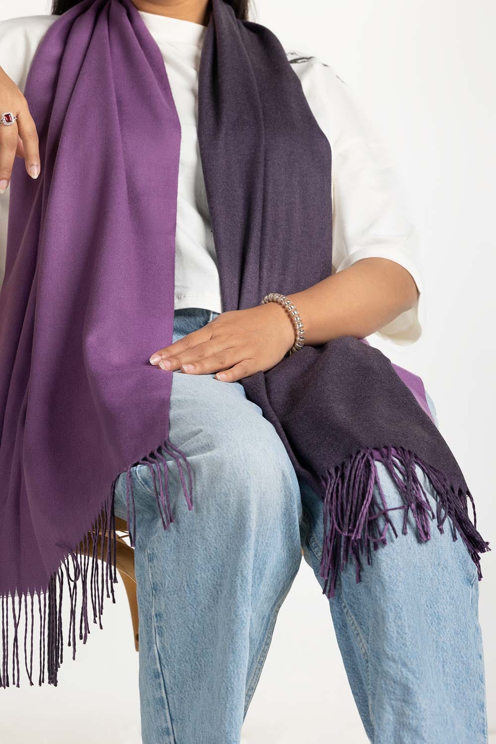 Purple Double Side Two Colors Blended Scarf SCF-24-077