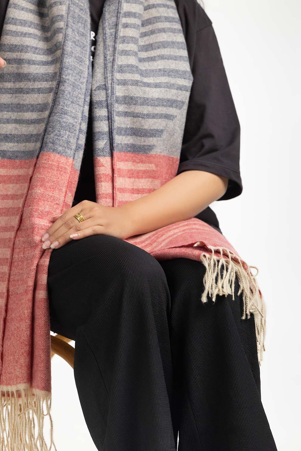 Cream Blended Stripe Scarf SCF-24-078