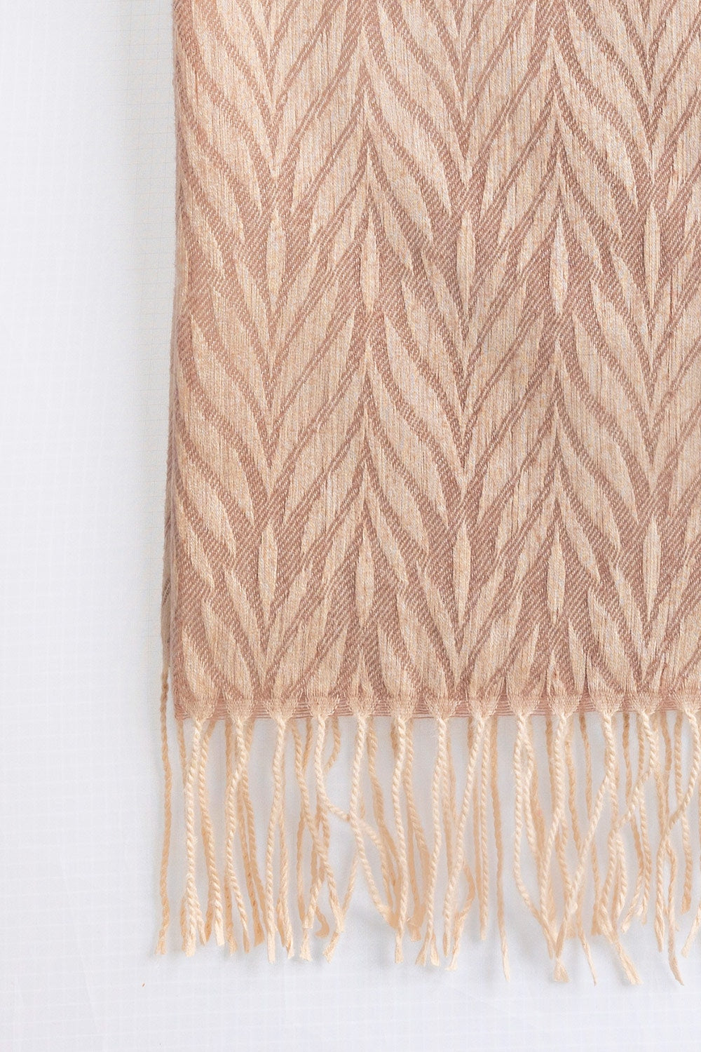 Beige Blended Leaf Pattern Scarf SCF-24-081