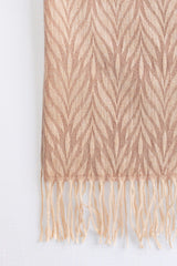 Beige Blended Leaf Pattern Scarf SCF-24-081