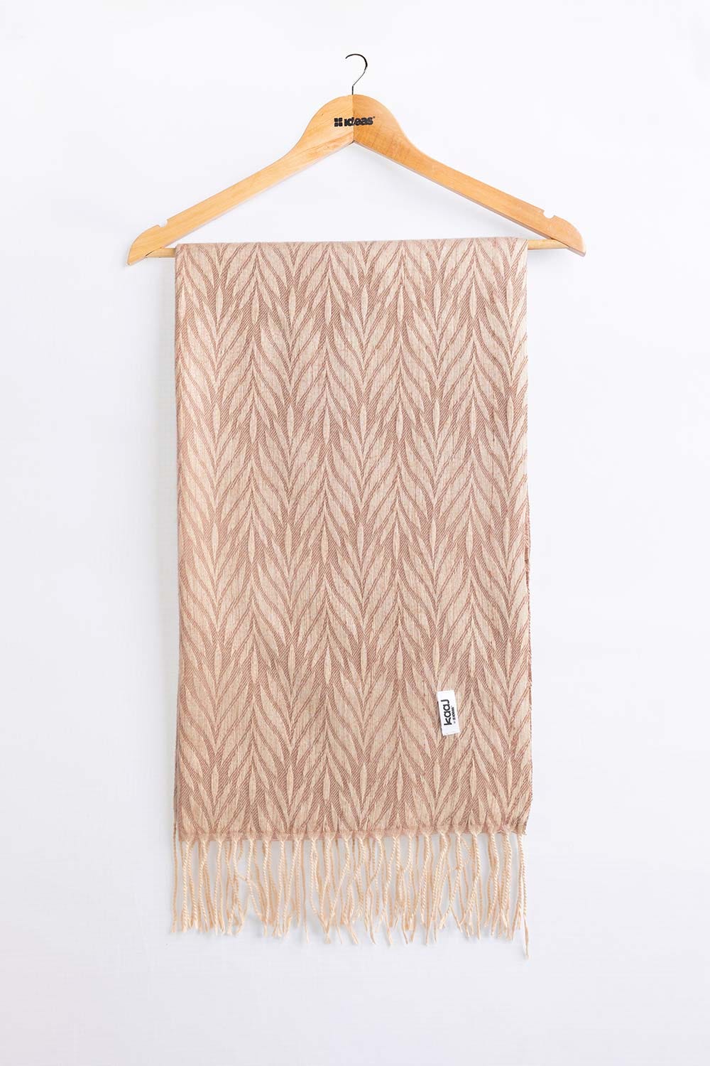 Beige Blended Leaf Pattern Scarf SCF-24-081