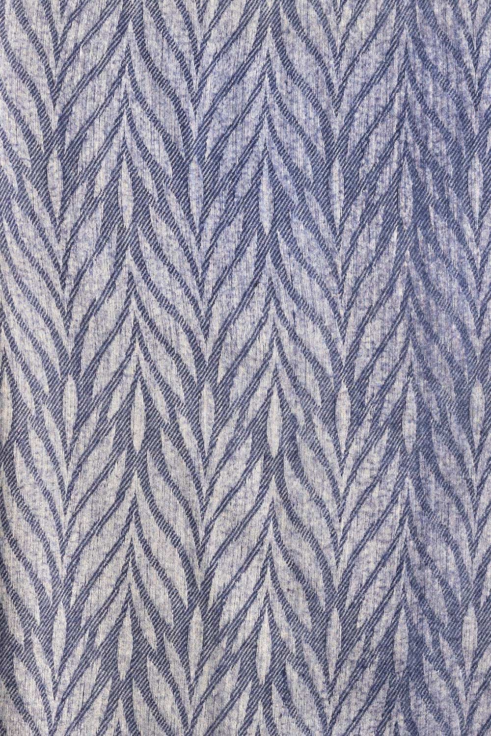 Denim Blue Blended Leaf Pattern Scarf SCF-24-082