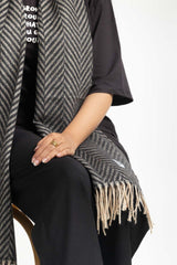 Grey Blended Chivron Scarf SCF-24-083