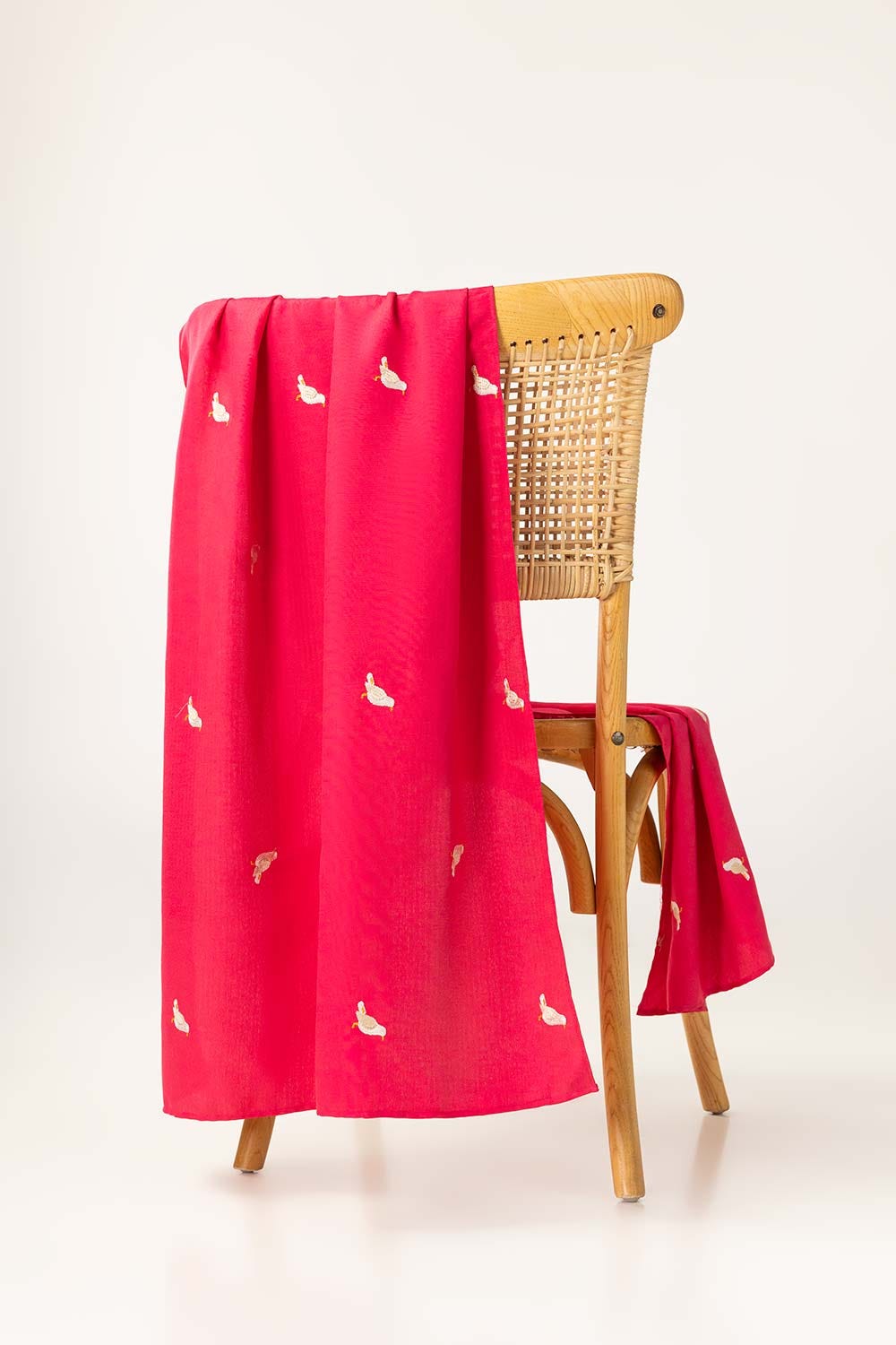 Pink Herringbone Embroidered Scarves SCF-24-087