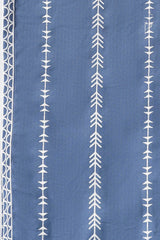 Blue Herringbone Embroidered Scarves SCF-24-090