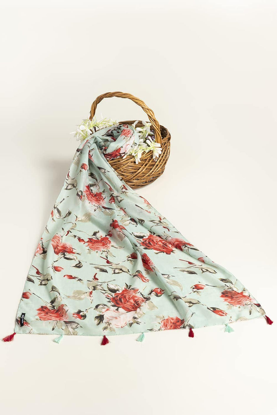 Multicolored Slub Lawn Printed Scarves