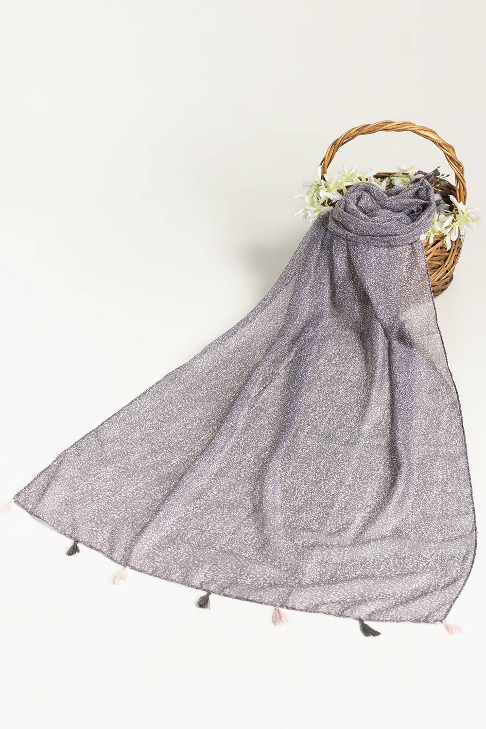 Slub Lawn Printed Scarf SCF-43040