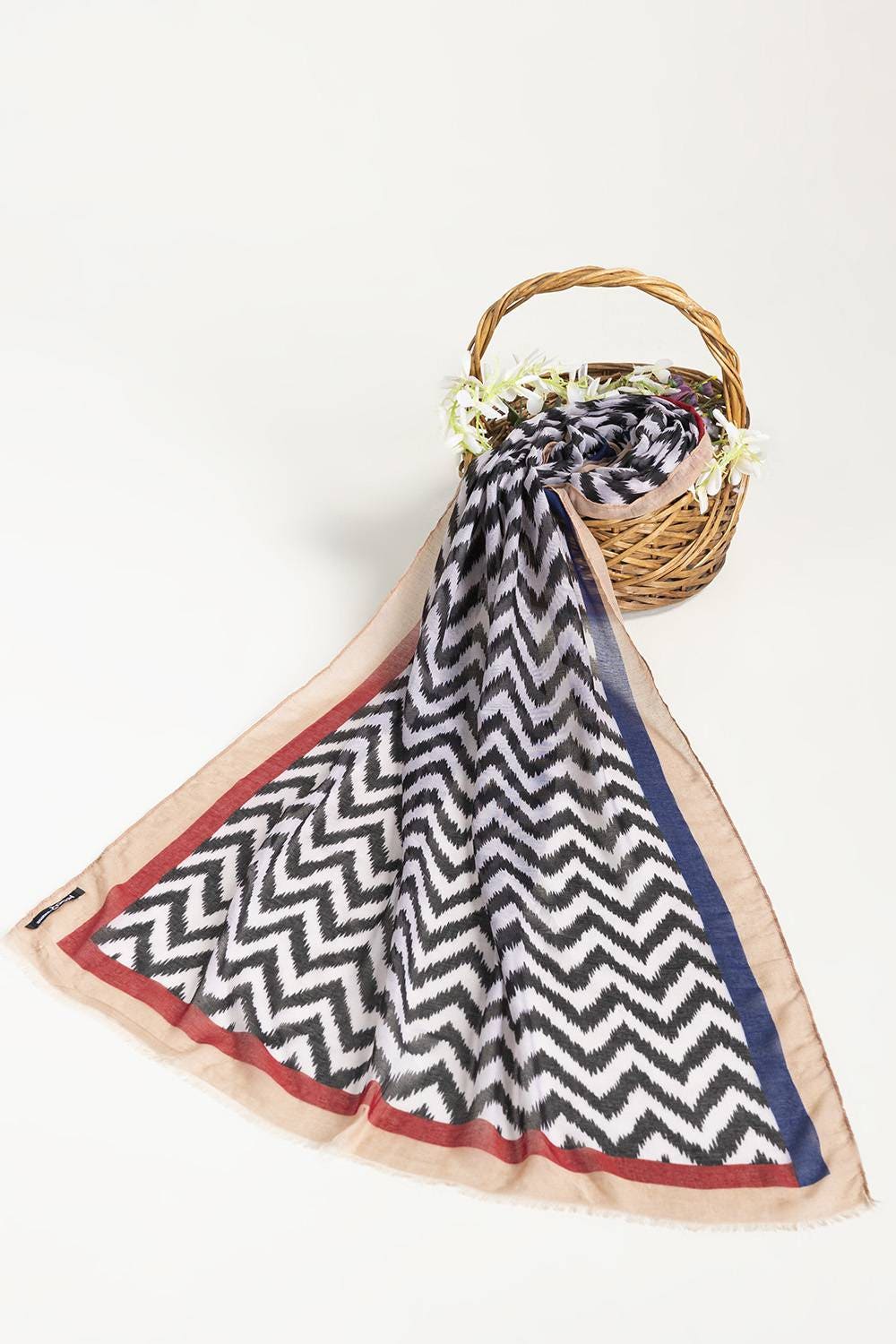 Slub Lawn Printed Scarf