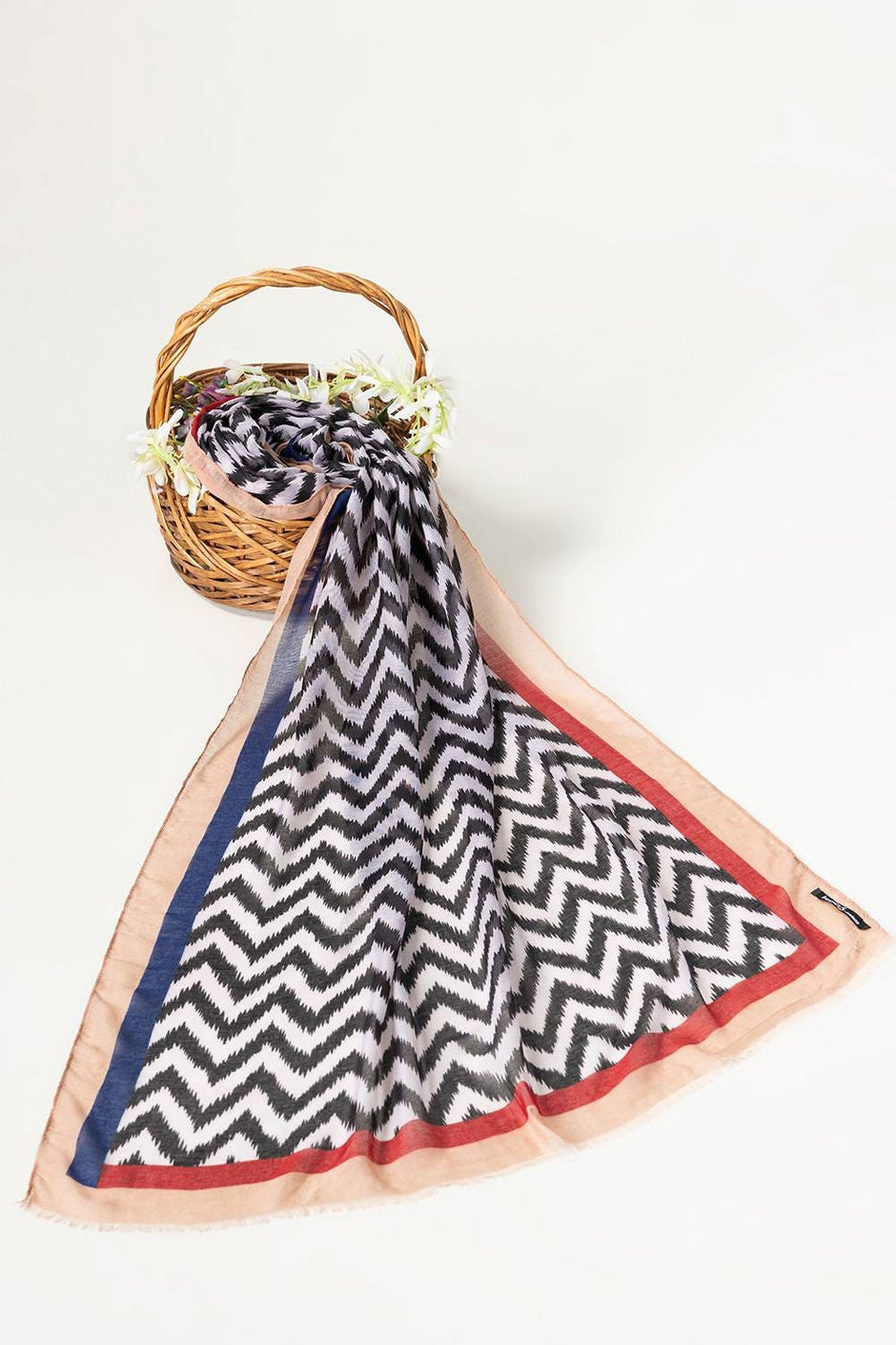 Slub Lawn Printed Scarf