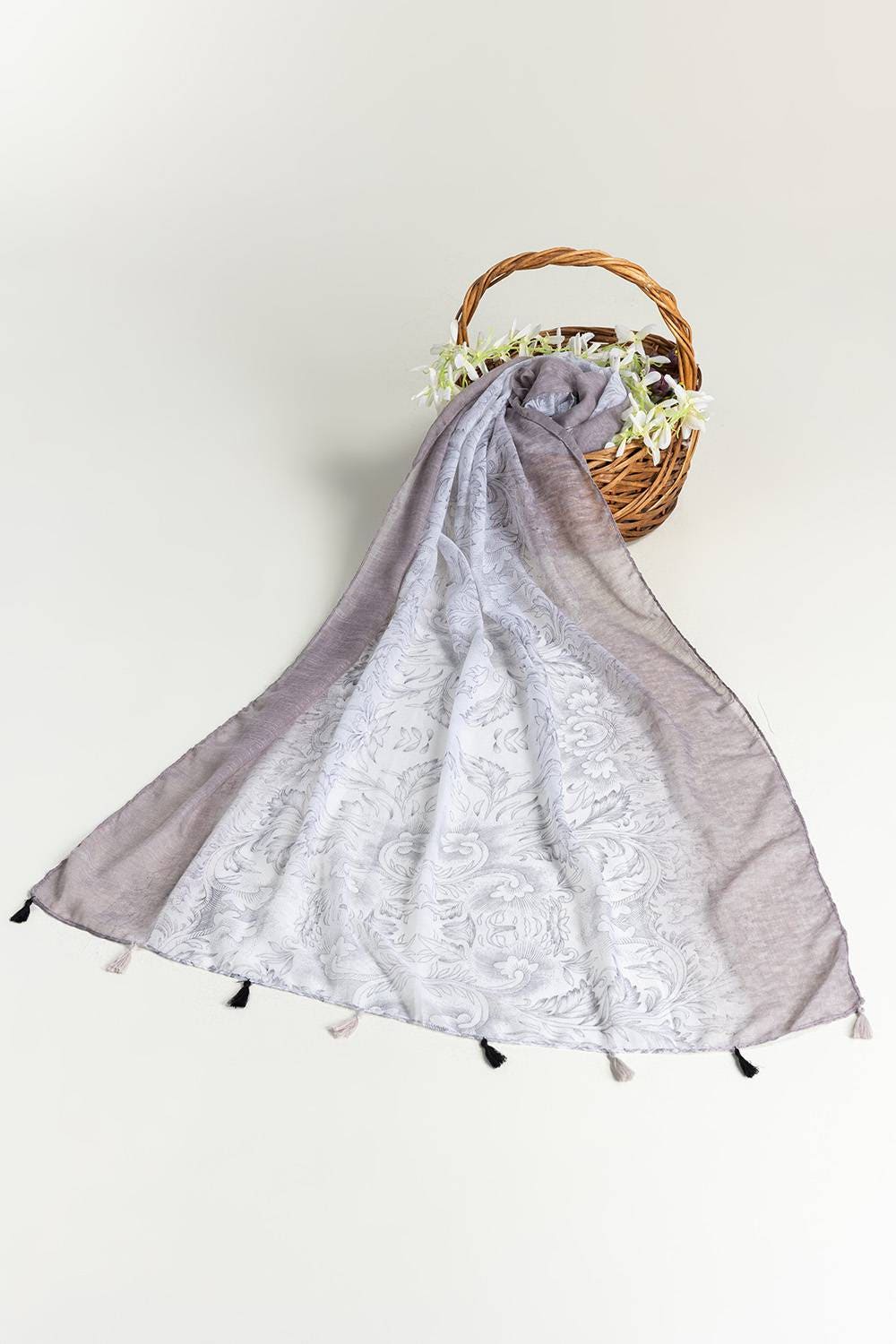 Slub Lawn Printed Scarf SCF-43059