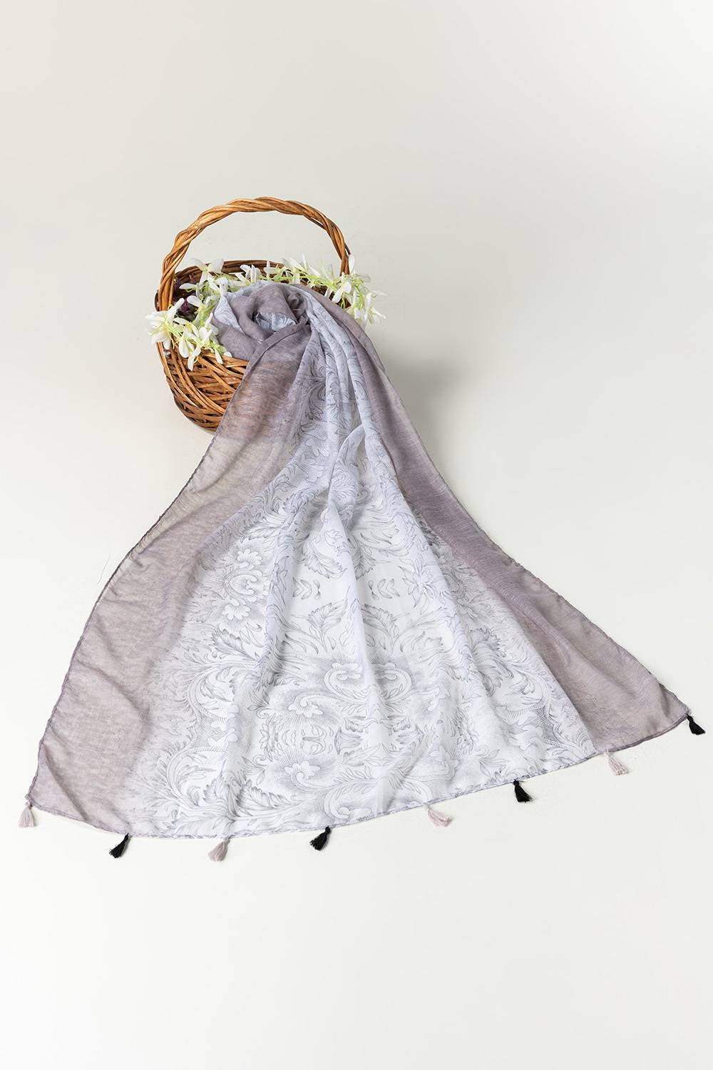 Slub Lawn Printed Scarf SCF-43059