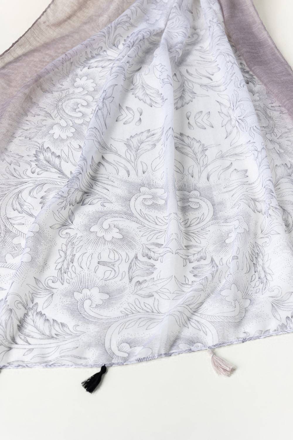 Slub Lawn Printed Scarf SCF-43059