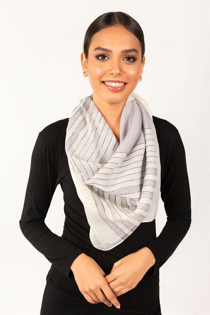 Grey & White Scarf