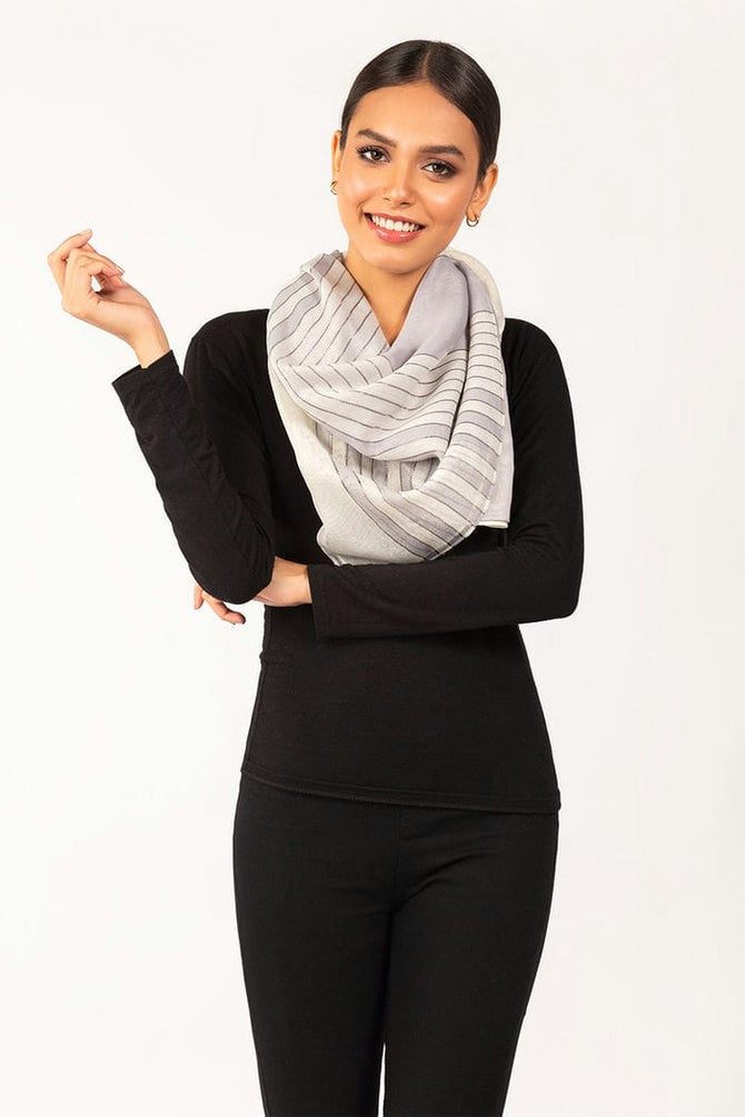 Grey & White Scarf